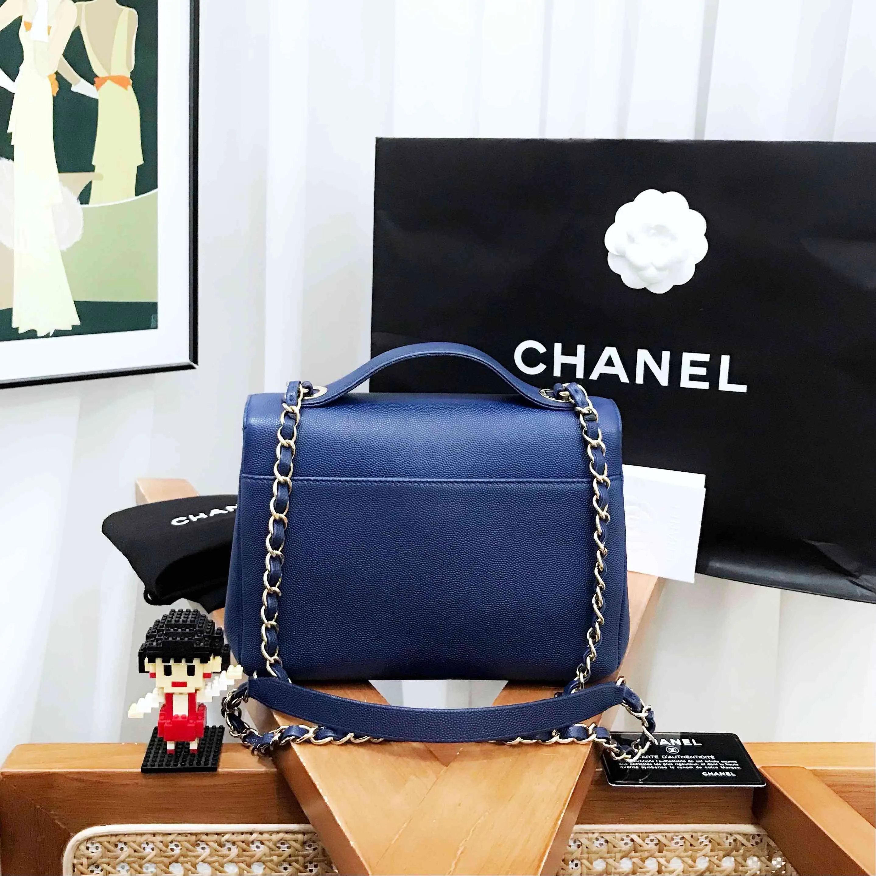 Expiring soon Chanel Bag Messenger Medium 2017 Blue Outstanding value