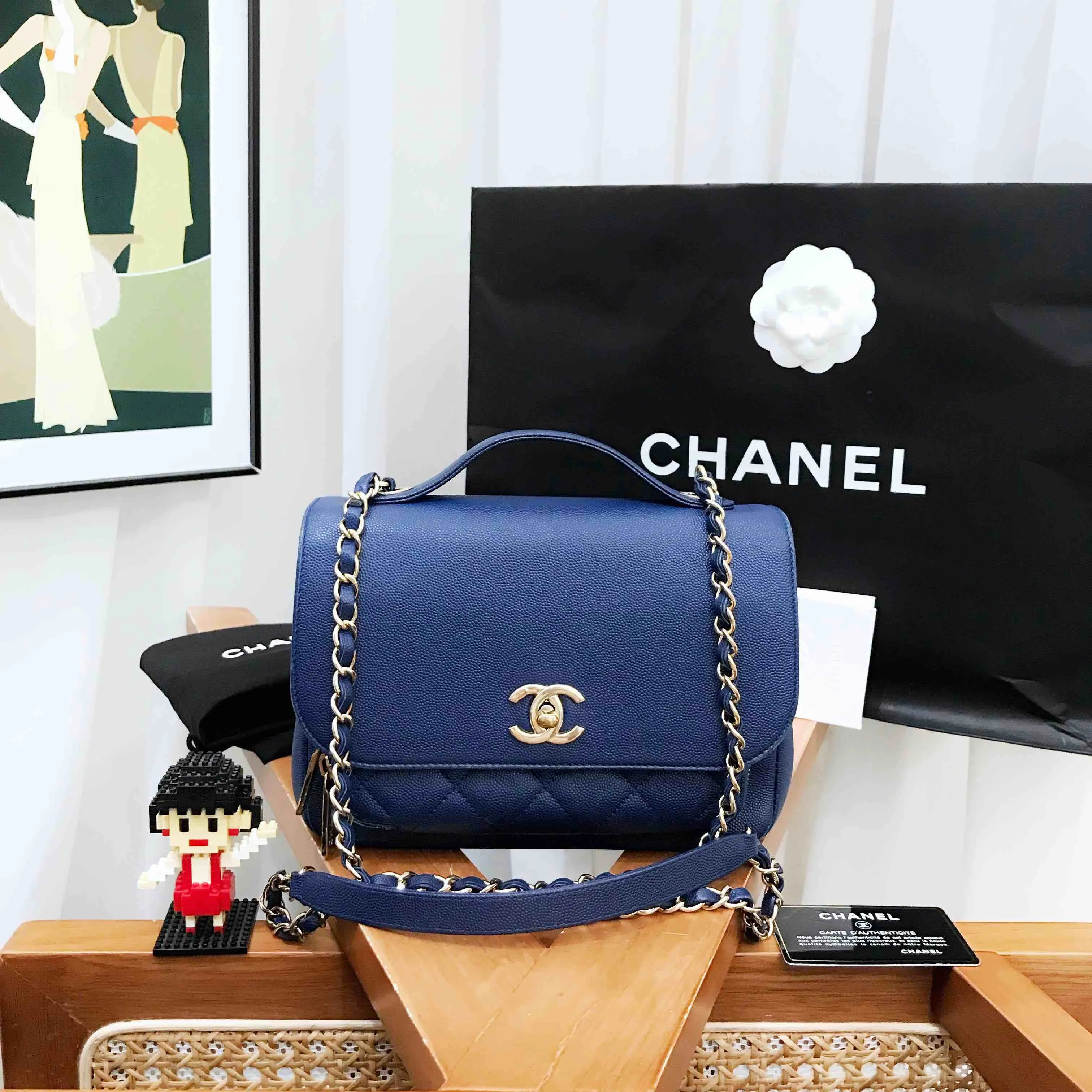 Expiring soon Chanel Bag Messenger Medium 2017 Blue Outstanding value