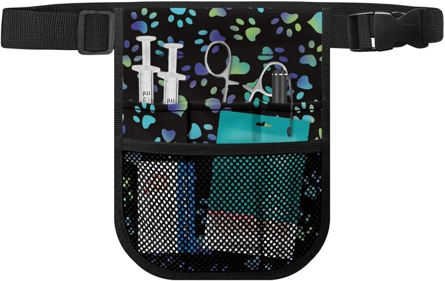 Fanny Pack for Nurses Utility Medical Nursing Waist Pouch Apron Pocket Women Organizer Pouch Nurse Belt Bag with Multi-Compartment, for EMT, CNA, NP, PA - Paws