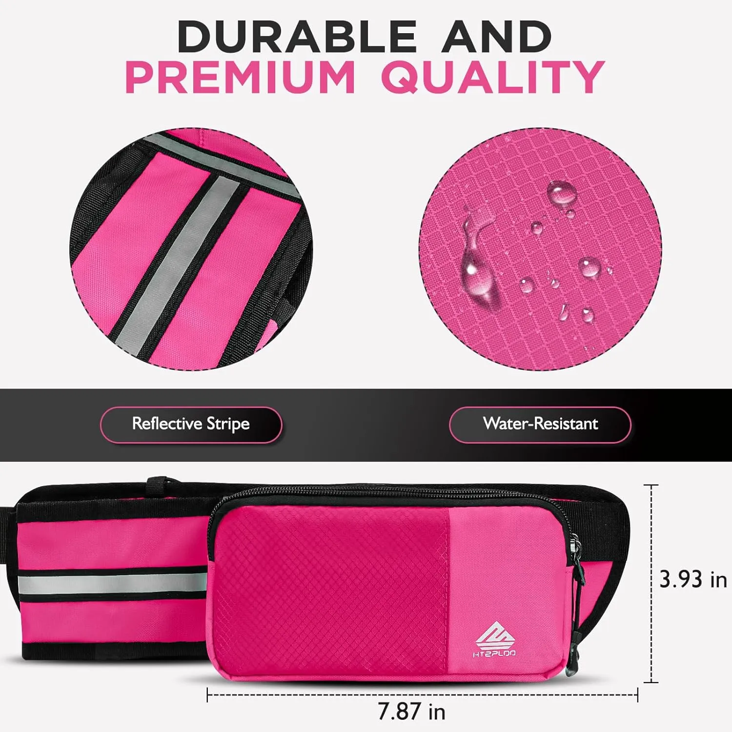 Fanny Pack for Women Men with Water Bottle Holder,Waist Bag for Hiking,Travel,Running,Dog Walking,Workout,Cycling (Pink)