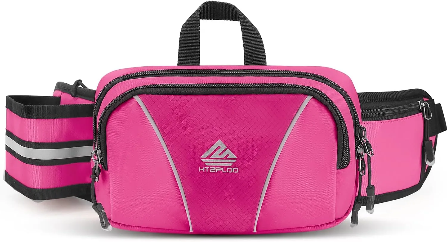 Fanny Pack Waist Bag with Water Bottle Holder for Hiking, Dog Walking, Travel, Cycling (Pink)