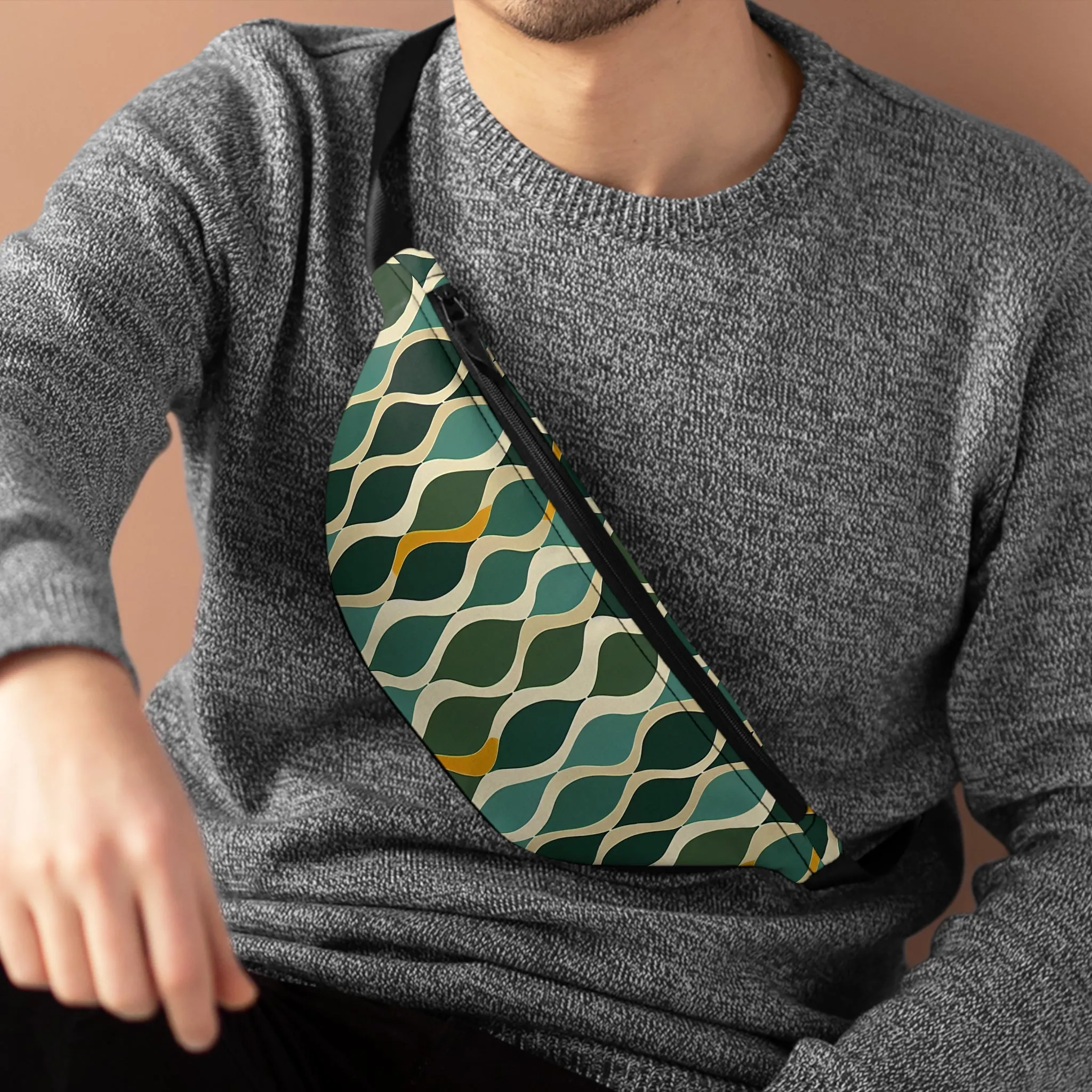 Fanny Pack/Bum Bag - Deco Aqua Ringlets