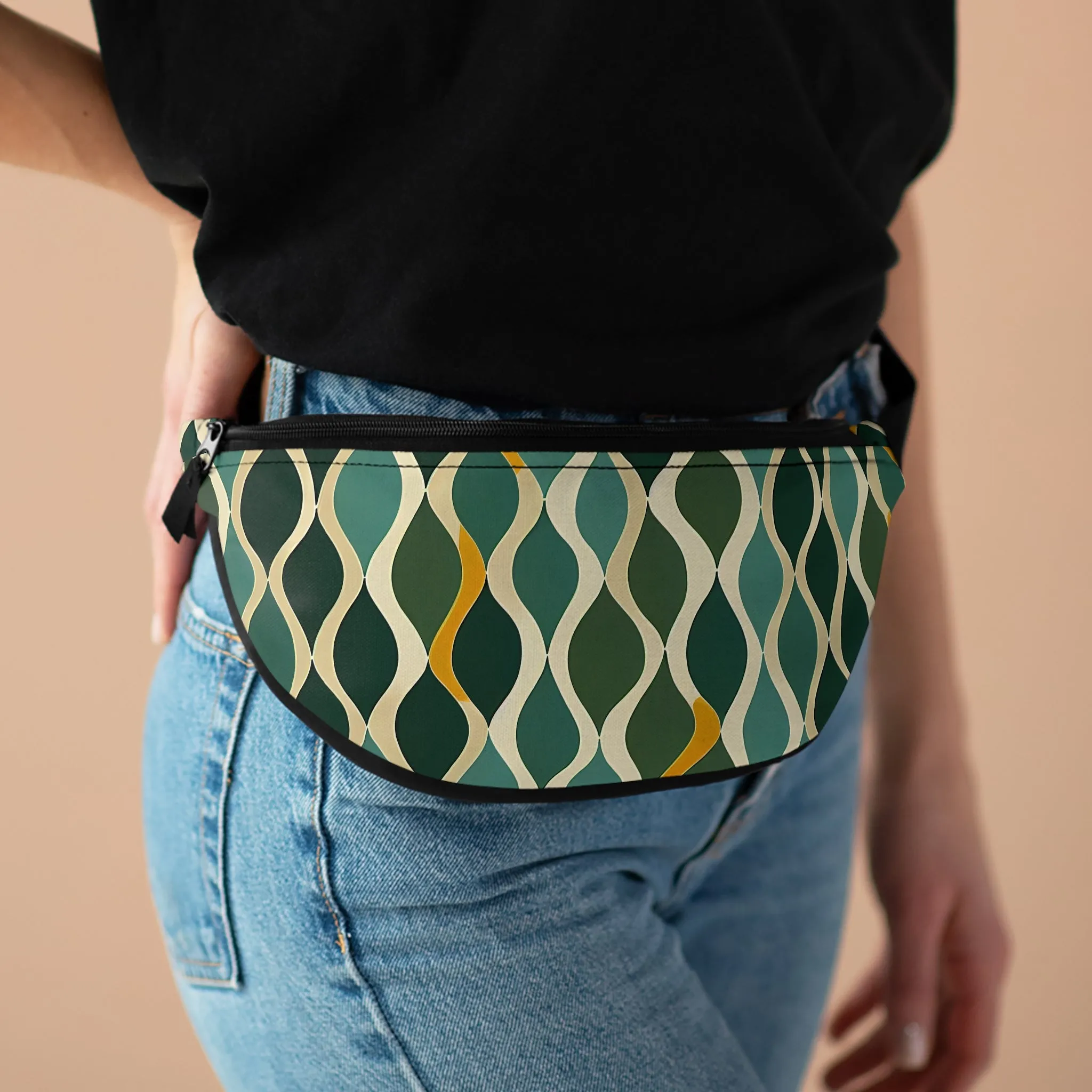Fanny Pack/Bum Bag - Deco Aqua Ringlets