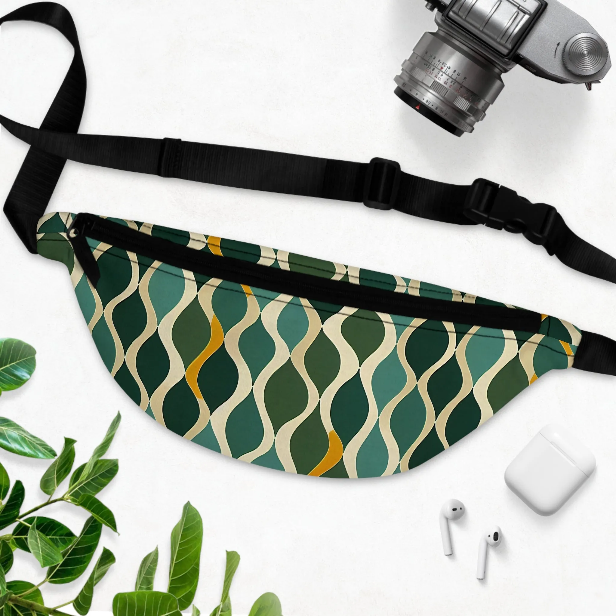 Fanny Pack/Bum Bag - Deco Aqua Ringlets