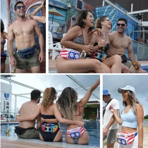 Fannypack with Speakers. Bluetooth Fanny Pack for Parties/Festivals/Raves/Beach/Boats. Rechargeable, Works with iPhone & Android. (Camo)
