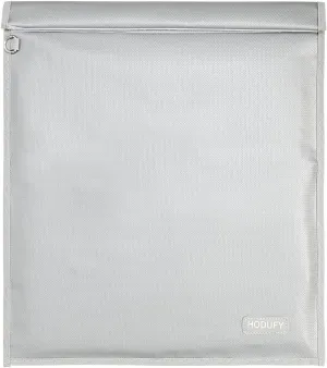 Faraday Bag for Laptops (20 x 15 inches), Faraday Cage, Cell Phone Signal Jammer, Faraday Key Fob Protector, Fireproof & Water Resistant Bag, Anti-Theft Pouch, Anti-Hacking Case Blocker(Grey)