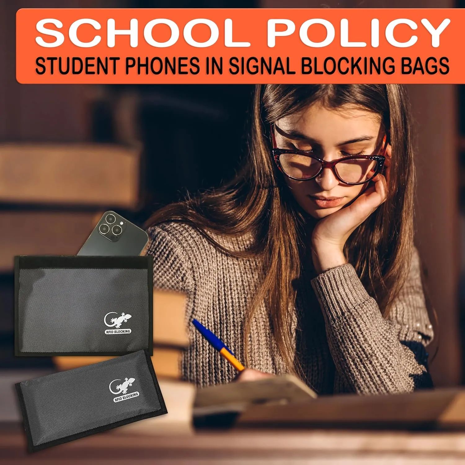 Faraday Bags for Phones - RFID Blocking Sleeves Privacy & GPS Blocker - All Signal Blocking Faraday Pouch Key Fob, Credit Card & Personal Data Go Silent in our Dark Pocket Security - GRAY Faraday Bag