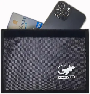 Faraday Bags for Phones - RFID Blocking Sleeves Privacy & GPS Blocker - All Signal Blocking Faraday Pouch Key Fob, Credit Card & Personal Data Go Silent in our Dark Pocket Security - GRAY Faraday Bag