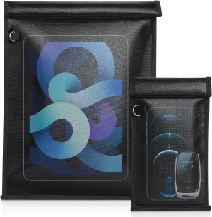 Faraday Bags for Phones,2 Pack Signal Blocking Faraday Cage,RFID Signal Blocking Faraday Bag for Phone Tablets Call Data, Cellular, Bluetooth,GPS Faraday Key Fob Protector