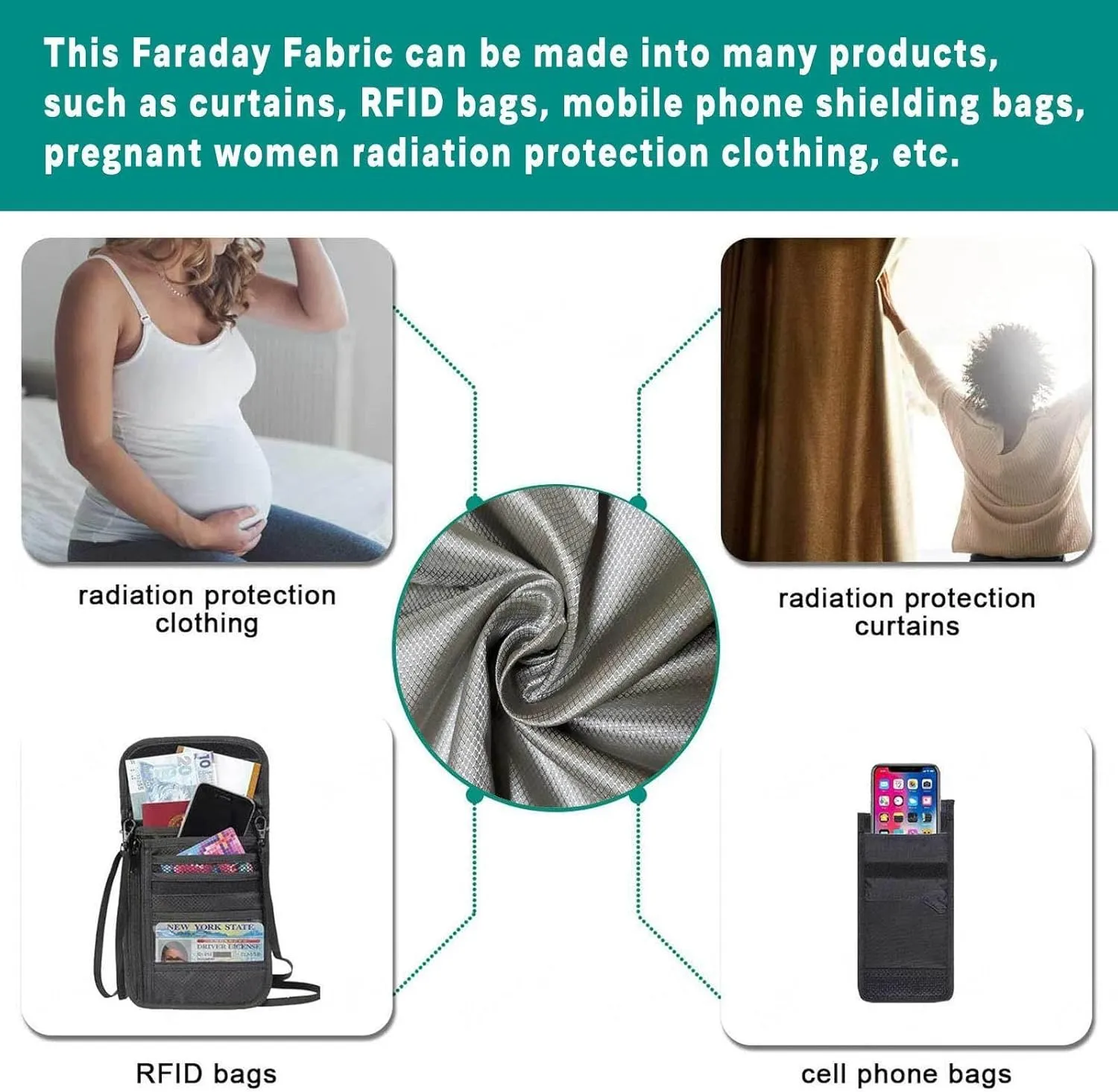 Faraday Fabric EMI RFID Shielding Faraday Bag for Generator RFID Blocking Blocking Faraday Cloth Anti-Static WiFi Electromagnetic Anti Radiation,gold-8x1.1m