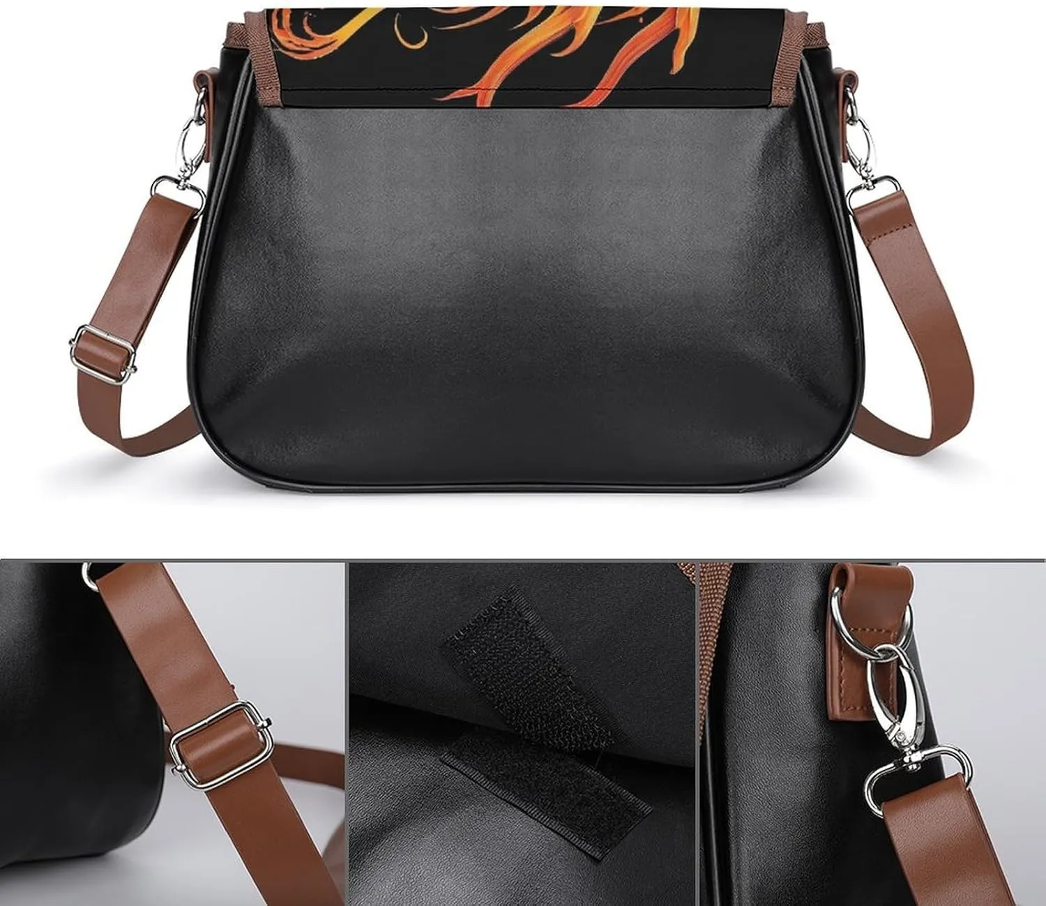 Fashion Crossbody Bags for Men Women Pu Leather Shoulder Bag Travel Purse Lightweight Messenger Bag