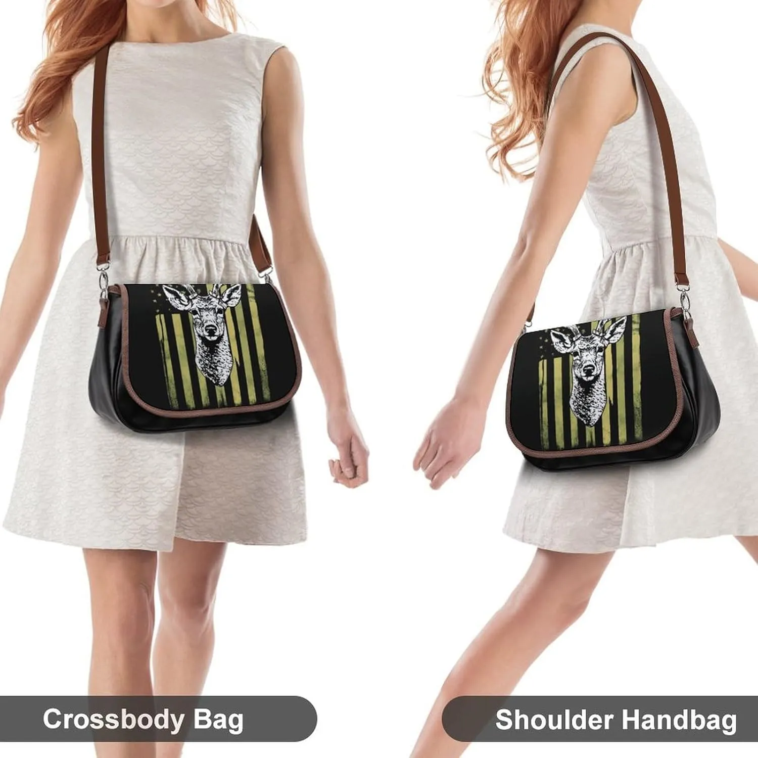 Fashion Crossbody Bags for Men Women Pu Leather Shoulder Bag Travel Purse Lightweight Messenger Bag