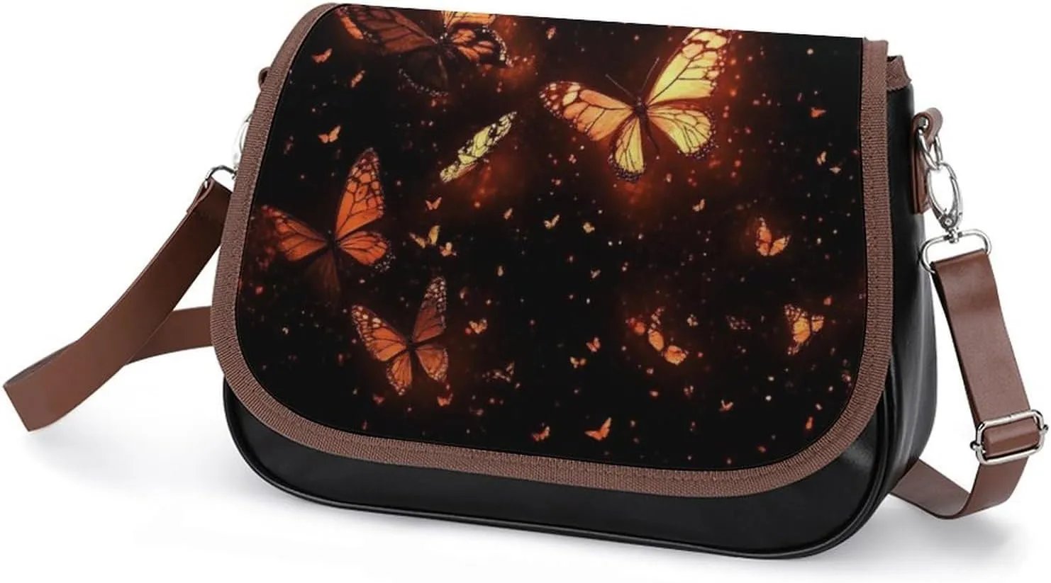 Fashion Crossbody Bags for Men Women Pu Leather Shoulder Bag Travel Purse Lightweight Messenger Bag