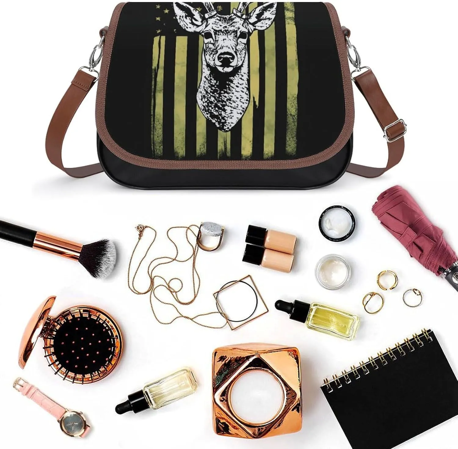 Fashion Crossbody Bags for Men Women Pu Leather Shoulder Bag Travel Purse Lightweight Messenger Bag