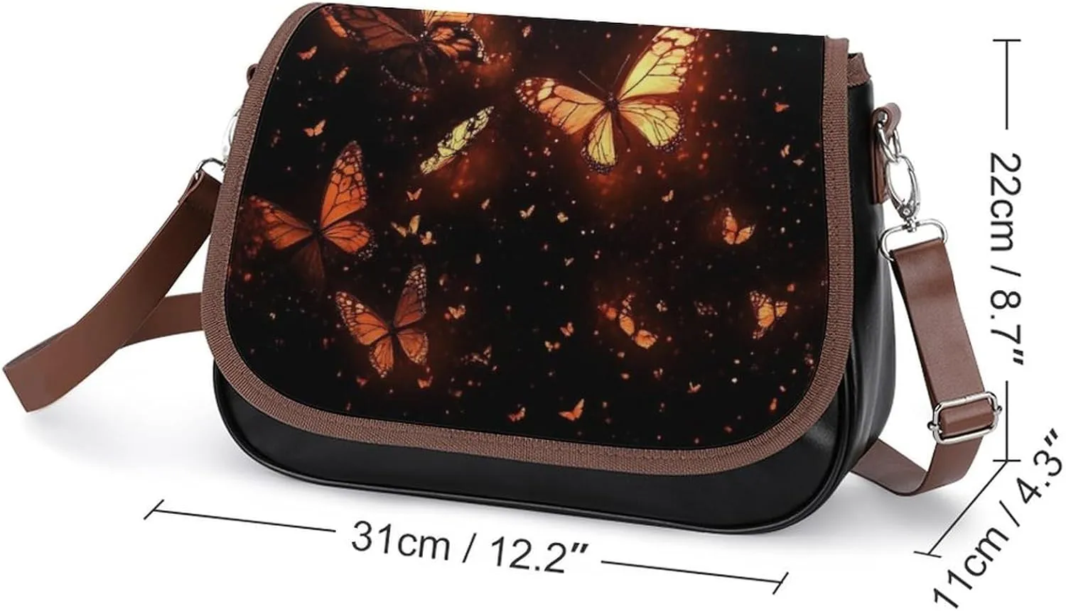Fashion Crossbody Bags for Men Women Pu Leather Shoulder Bag Travel Purse Lightweight Messenger Bag