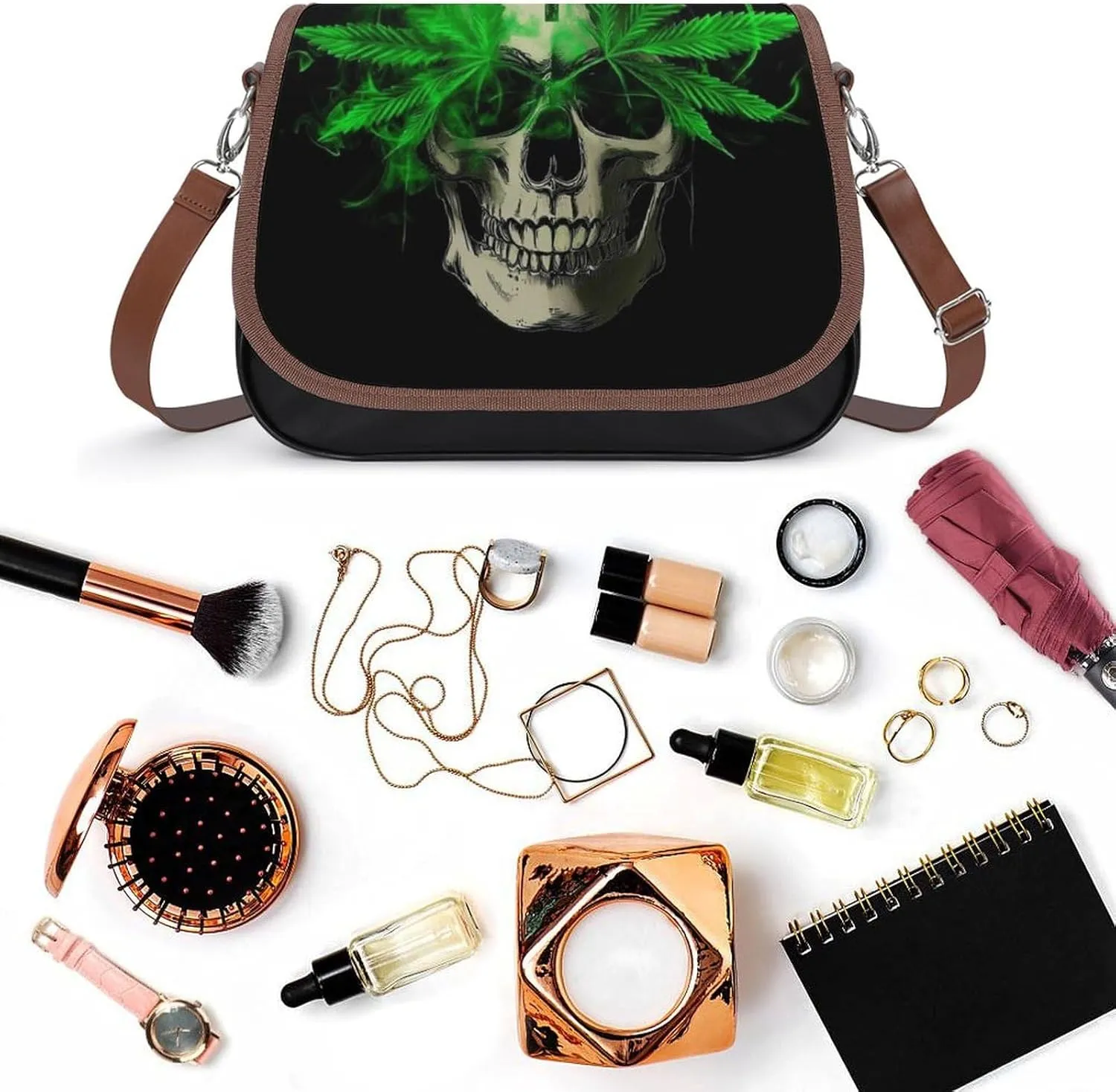 Fashion Crossbody Bags for Men Women Pu Leather Shoulder Bag Travel Purse Lightweight Messenger Bag