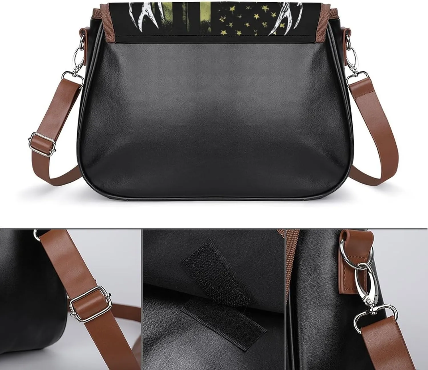 Fashion Crossbody Bags for Men Women Pu Leather Shoulder Bag Travel Purse Lightweight Messenger Bag