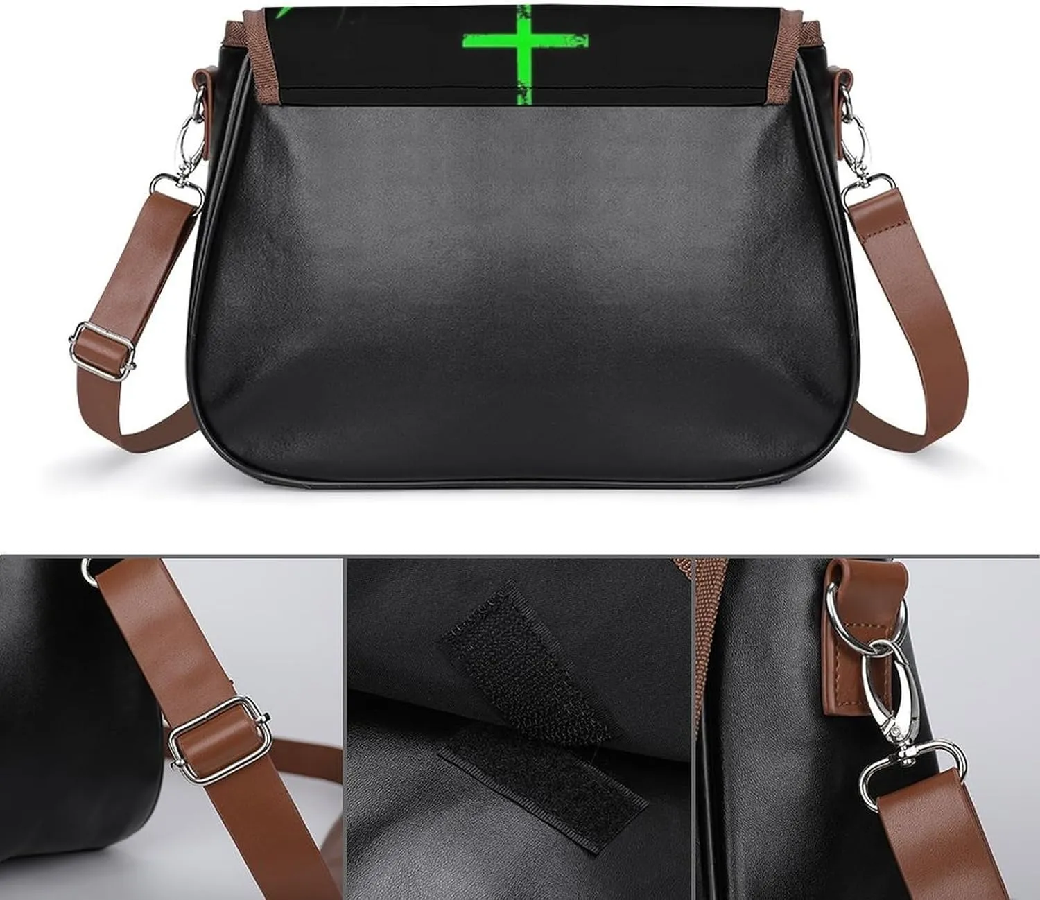 Fashion Crossbody Bags for Men Women Pu Leather Shoulder Bag Travel Purse Lightweight Messenger Bag