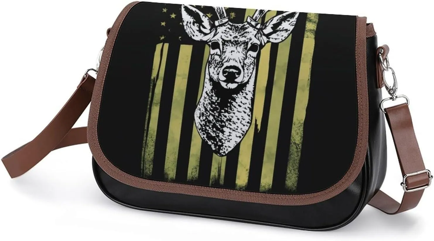 Fashion Crossbody Bags for Men Women Pu Leather Shoulder Bag Travel Purse Lightweight Messenger Bag