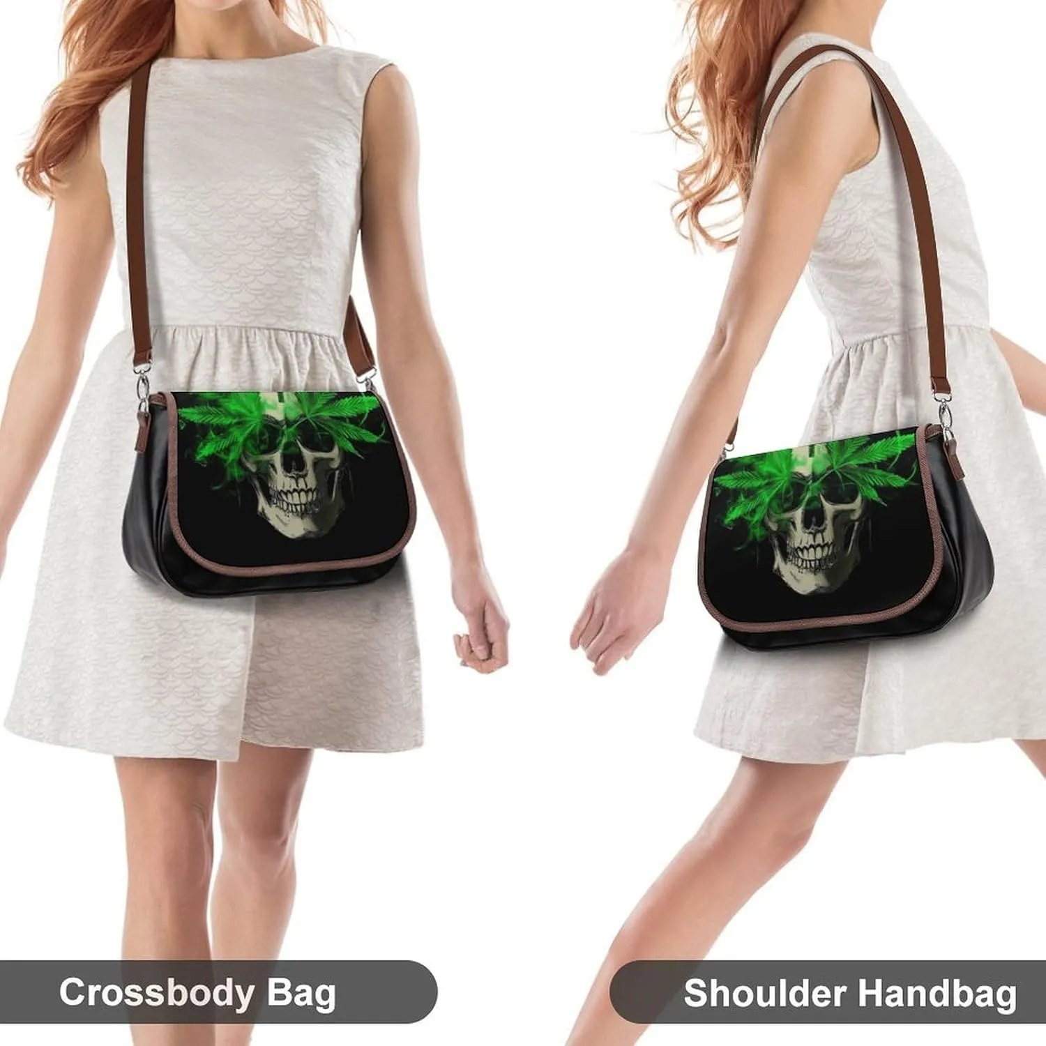 Fashion Crossbody Bags for Men Women Pu Leather Shoulder Bag Travel Purse Lightweight Messenger Bag
