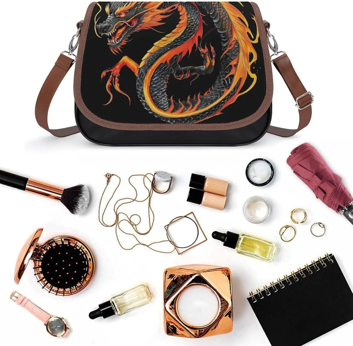 Fashion Crossbody Bags for Men Women Pu Leather Shoulder Bag Travel Purse Lightweight Messenger Bag