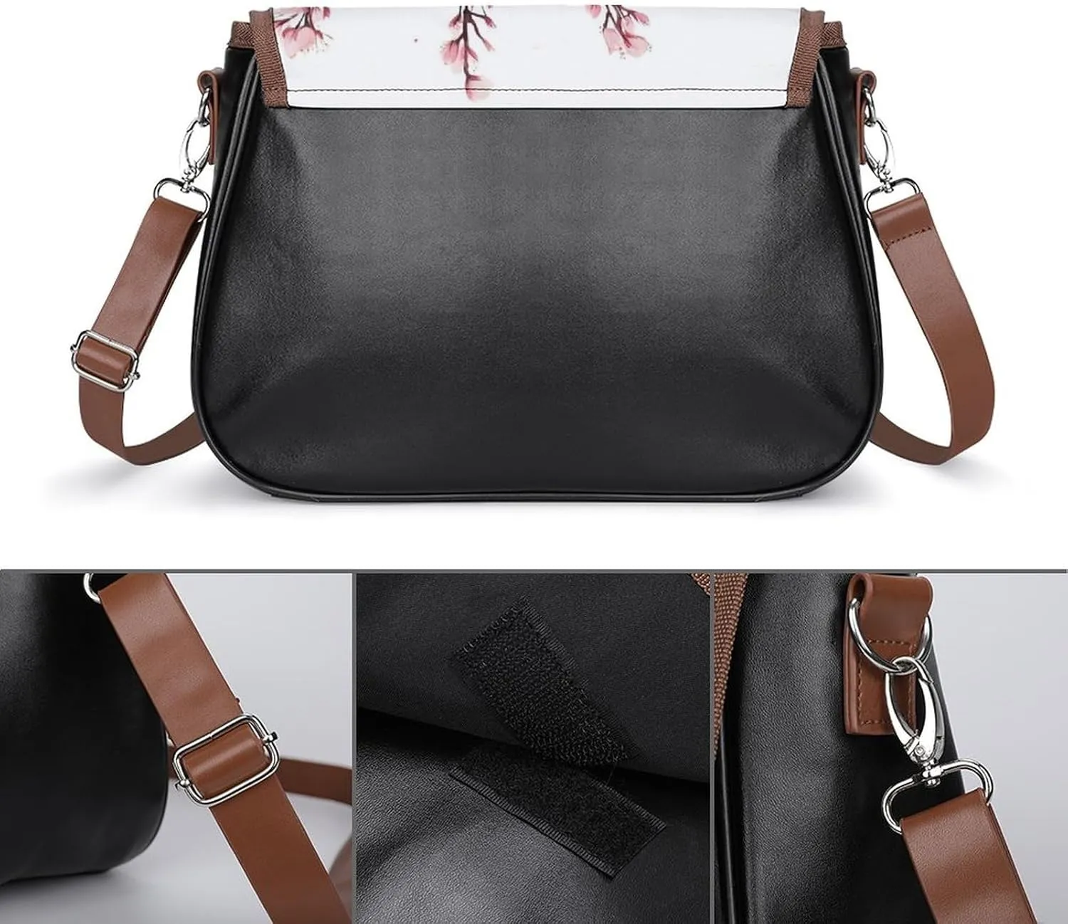 Fashion Crossbody Bags for Men Women Pu Leather Shoulder Bag Travel Purse Lightweight Messenger Bag