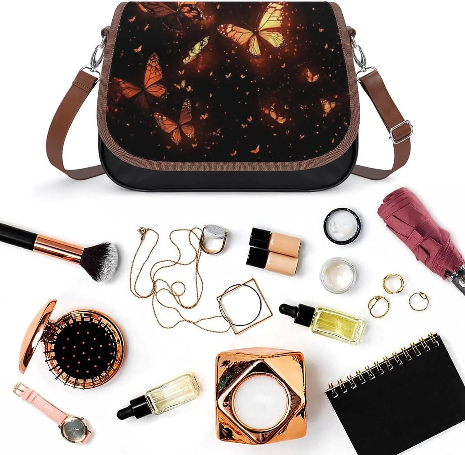 Fashion Crossbody Bags for Men Women Pu Leather Shoulder Bag Travel Purse Lightweight Messenger Bag