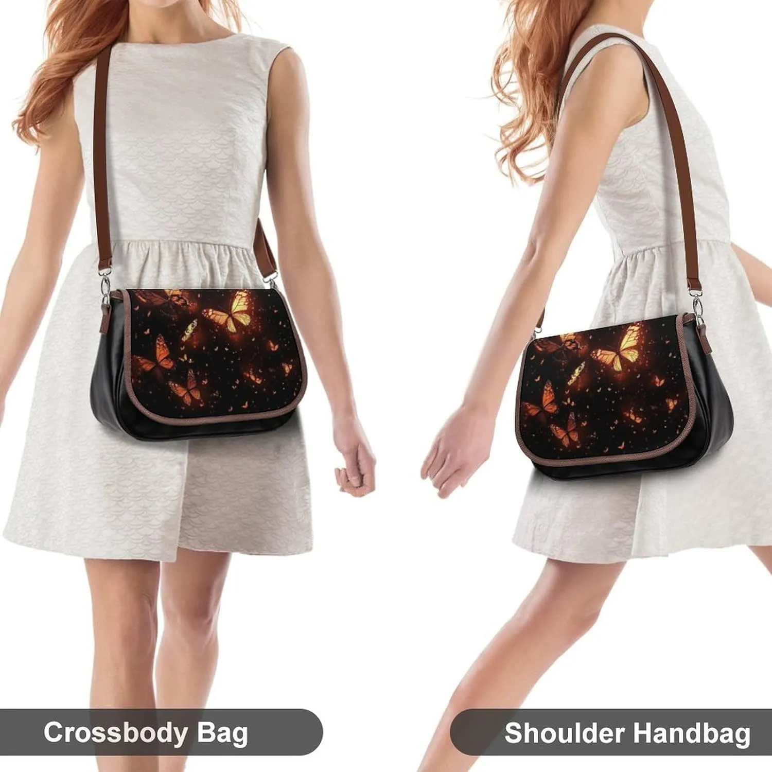 Fashion Crossbody Bags for Men Women Pu Leather Shoulder Bag Travel Purse Lightweight Messenger Bag