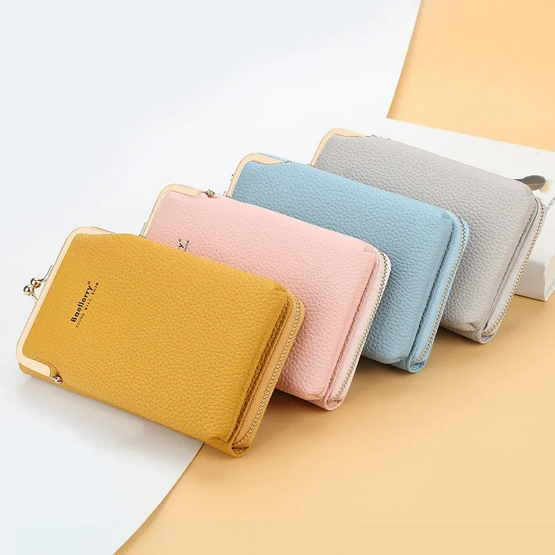 Fashion Mobile Phone Shoulder Bags with Lock, Women's Messenger Bag Wallet