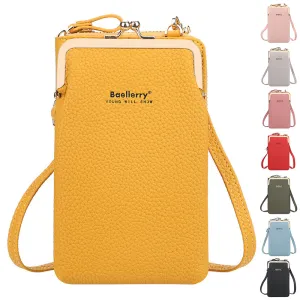 Fashion Mobile Phone Shoulder Bags with Lock, Women's Messenger Bag Wallet
