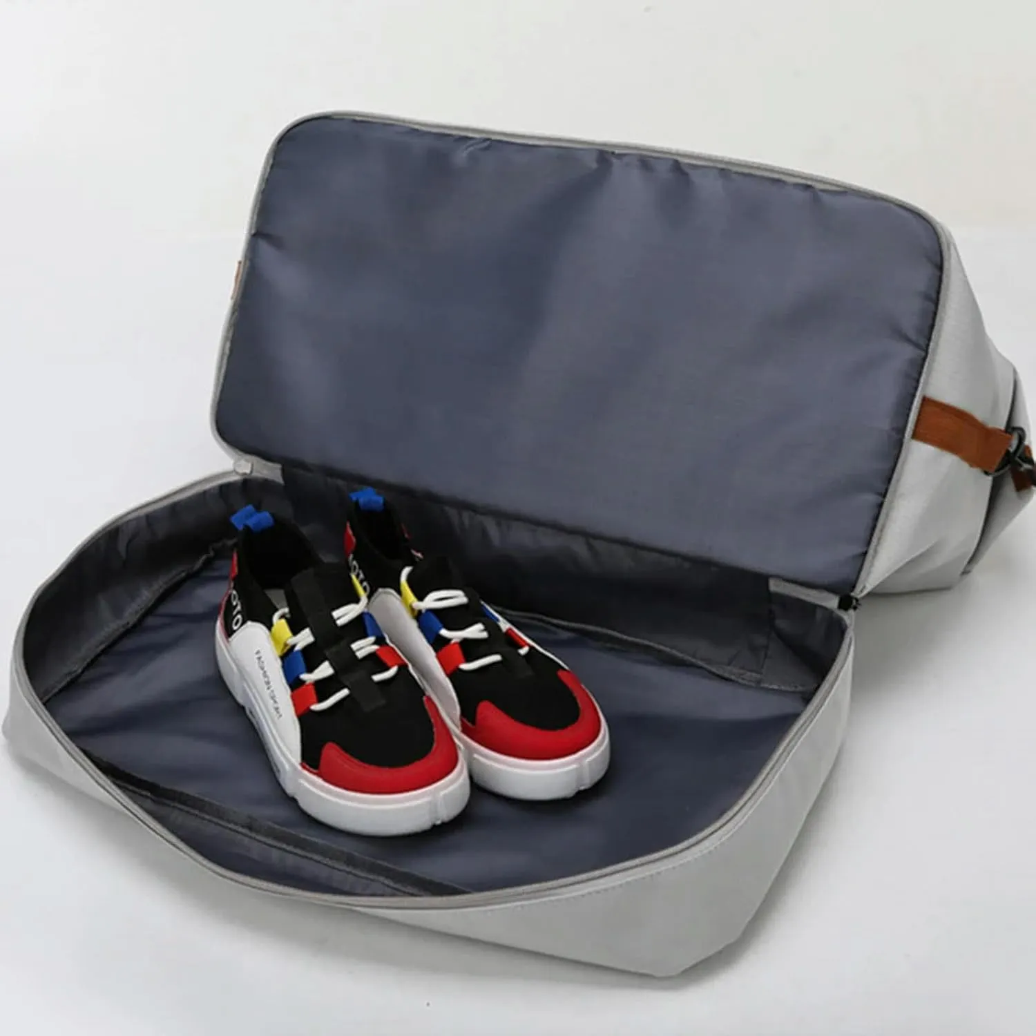 Fashion Travel Bags for Women Large Capacity Men's Sports Bag Waterproof Weekend Sac Voyage Female Messenger Bag Dry and Wet, Khaki 46x25x28cm
