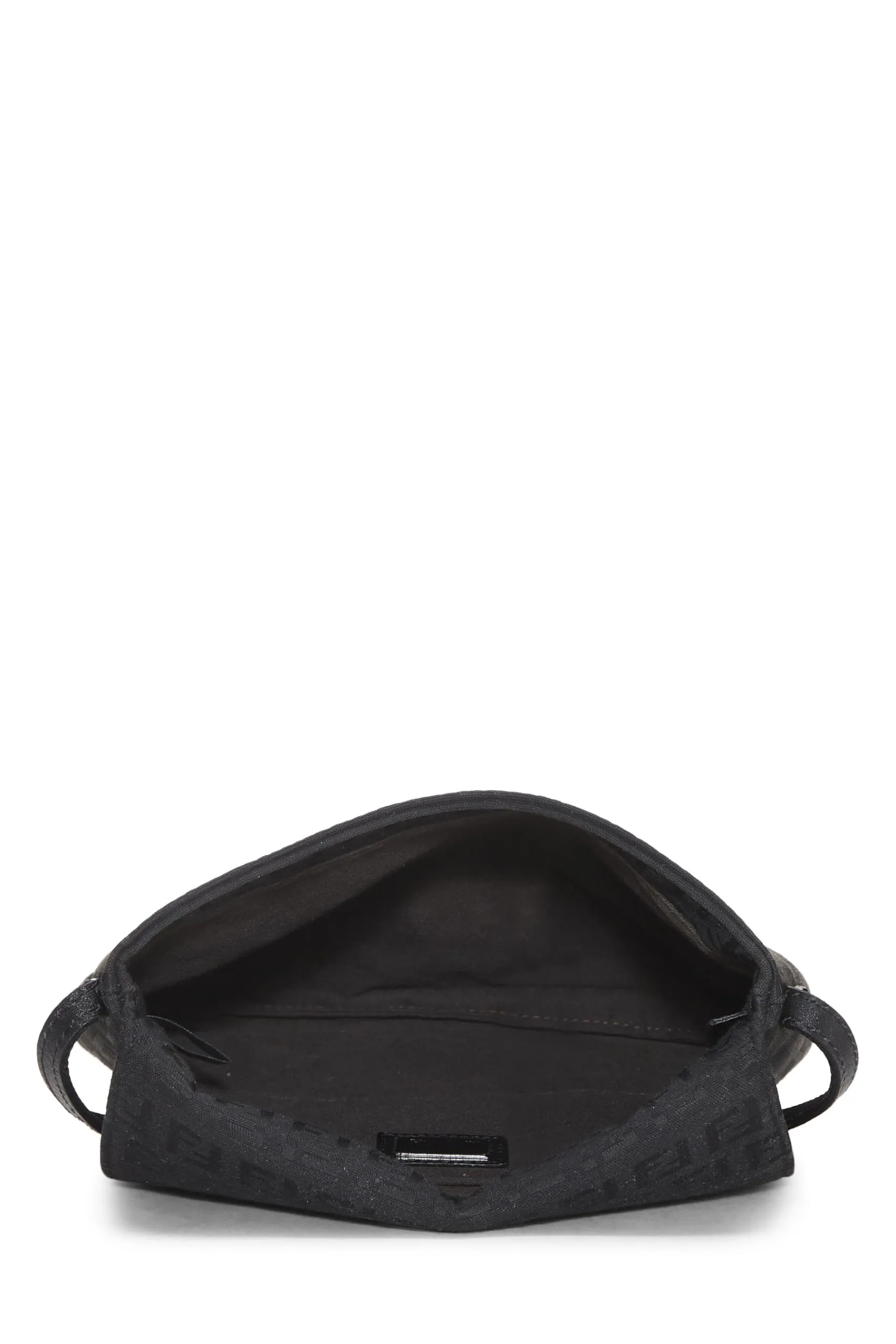 Fendi,  Black Zucchino Canvas Tube Messenger Small, Black