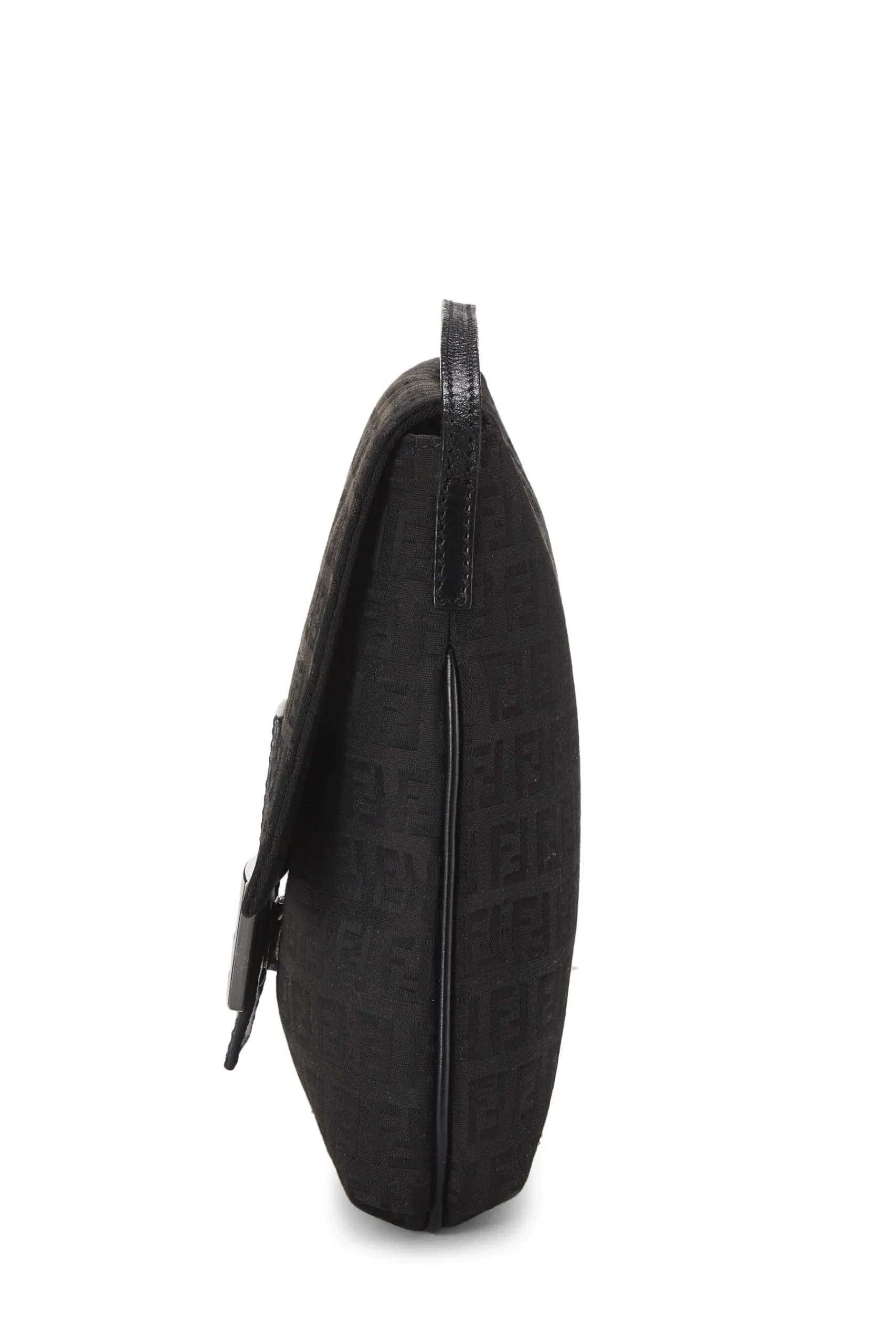 Fendi,  Black Zucchino Canvas Tube Messenger Small, Black
