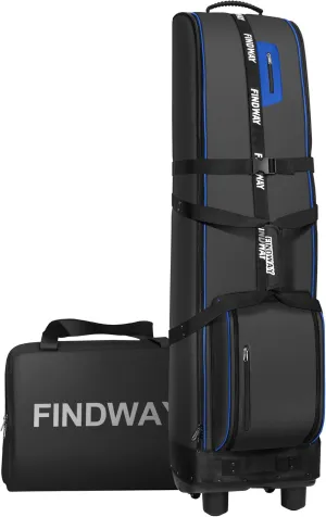 findway Golf Travel Bag with Wheels, 1680D Heavy Duty Oxford Wear-Resistant, Soft Foldable Golf Club Travel Bags for Airlines Universal Size with Removable Club Protection Liner (Upgraded)