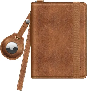 Fintie Passport Holder with Airtag Holder, Slim Travel Wallet RFID Blocking Passport Cover Protector Essentials with Credit Card Slots for Women/Men