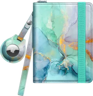 Fintie Passport Holder with Airtag Holder, Slim Travel Wallet RFID Blocking Passport Cover Protector Essentials with Credit Card Slots for Women/Men