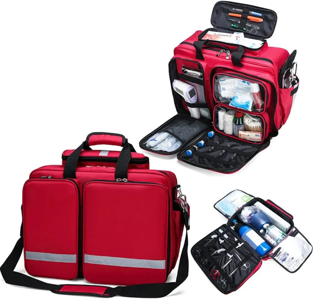 First Aid Kit Compact Trauma Medical Bag First Responder Bag Empty, Medical Bag First Responder Storage Survival Trauma Emergency Backpack for Hiking Camping