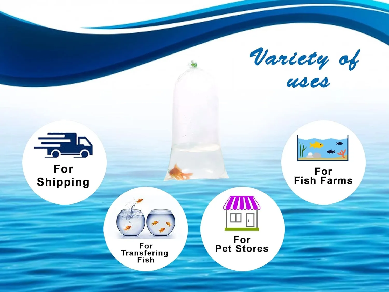 Fishery Bags 4 Inches Leak Proof Rounded Bottom Clear Plastic Fish Bags for Shrimps and Betta Fish Transport. (4" x 10" / 100 Pack / 3 Mil)