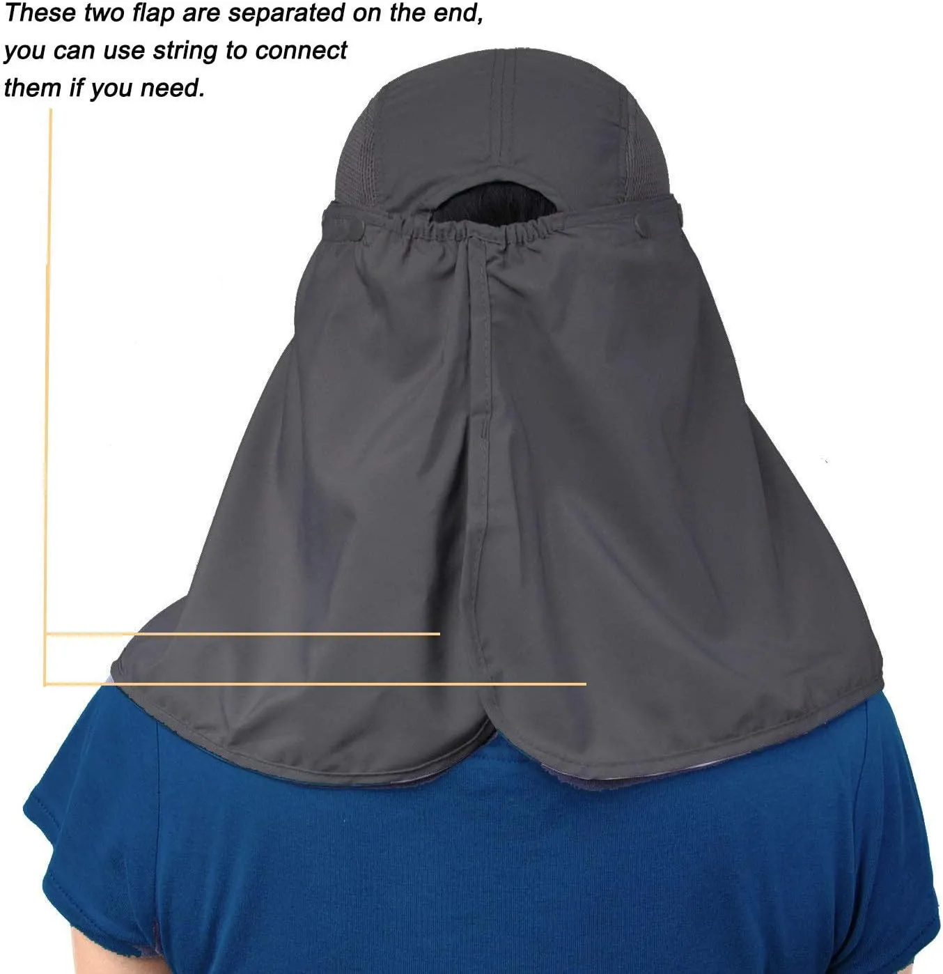 Fishing Hat Men/Women Outdoor Sun Cap UV Sun Protection Hat with Removable Neck Flap & Face Cover Cycling Hiking