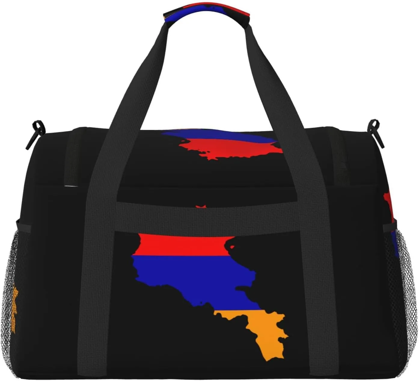Flag Map Of Armenia Travel Duffel Bag Large Foldable Waterproof Overnight Bag For Beach Swim Bags Pool Sports Gym