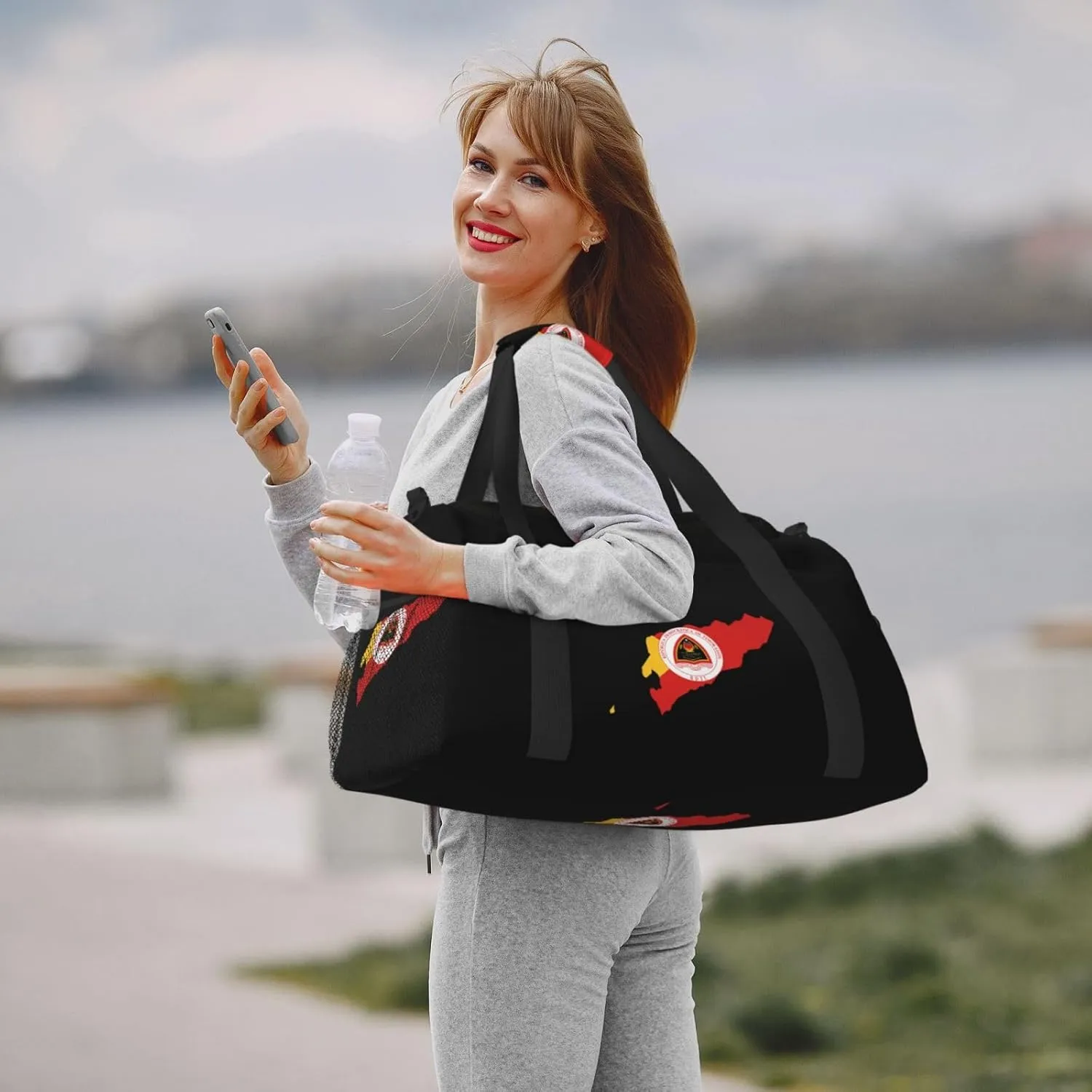 Flag Map Of East Timor Travel Duffel Bag Large Foldable Waterproof Overnight Bag For Beach Swim Bags Pool Sports Gym