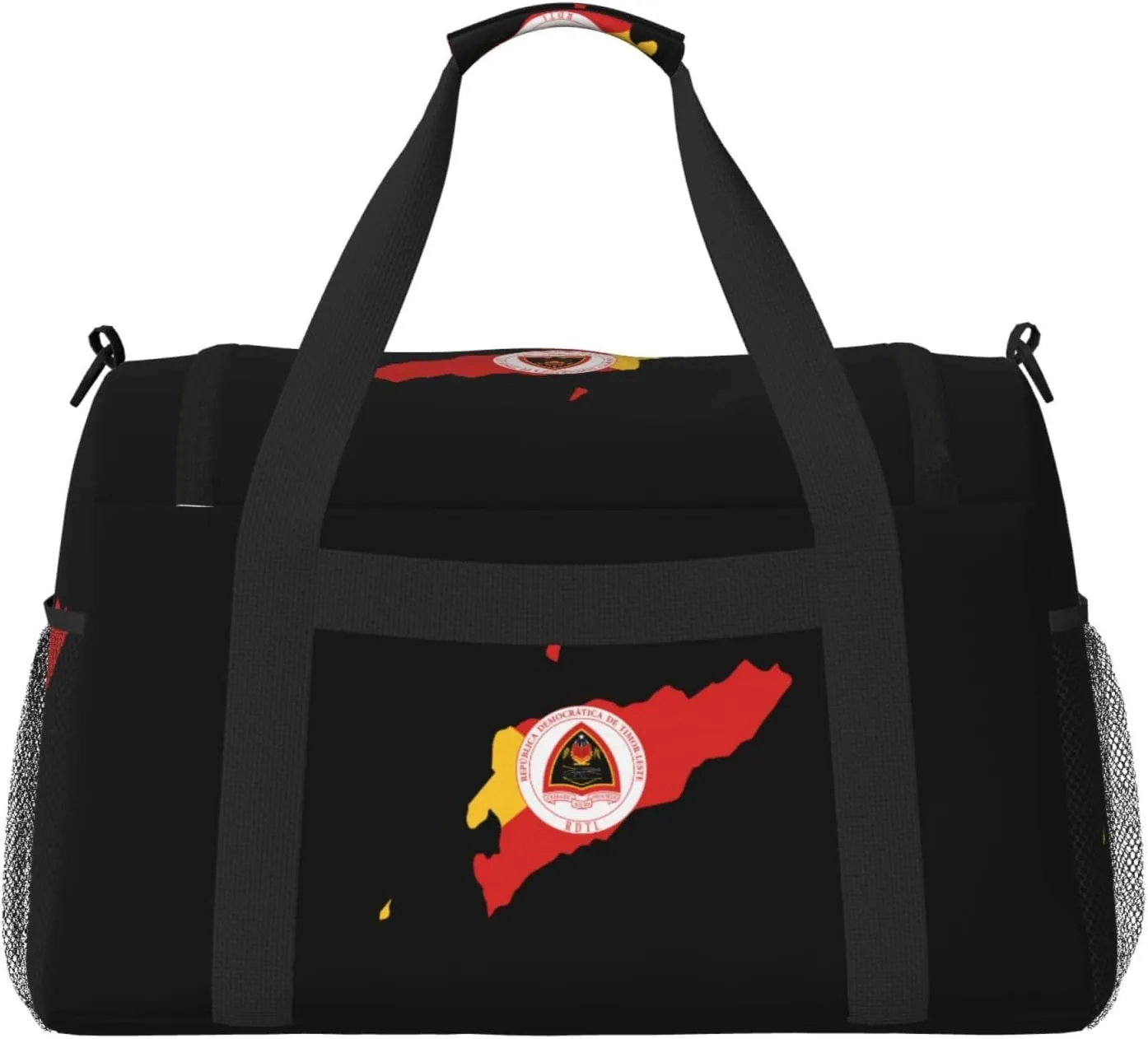 Flag Map Of East Timor Travel Duffel Bag Large Foldable Waterproof Overnight Bag For Beach Swim Bags Pool Sports Gym