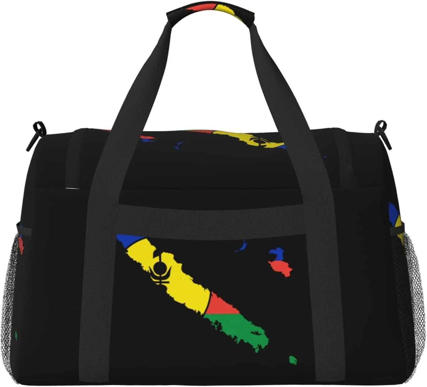 Flag Map Of Flnks Travel Duffel Bag Large Foldable Waterproof Overnight Bag For Beach Swim Bags Pool Sports Gym