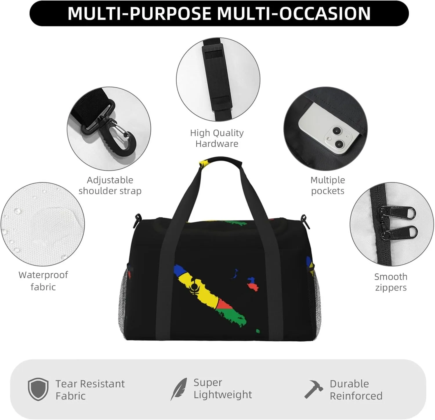 Flag Map Of Flnks Travel Duffel Bag Large Foldable Waterproof Overnight Bag For Beach Swim Bags Pool Sports Gym