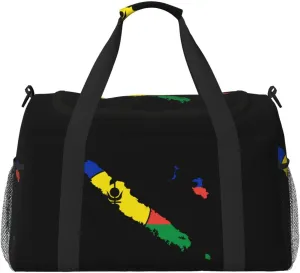 Flag Map Of Flnks Travel Duffel Bag Large Foldable Waterproof Overnight Bag For Beach Swim Bags Pool Sports Gym