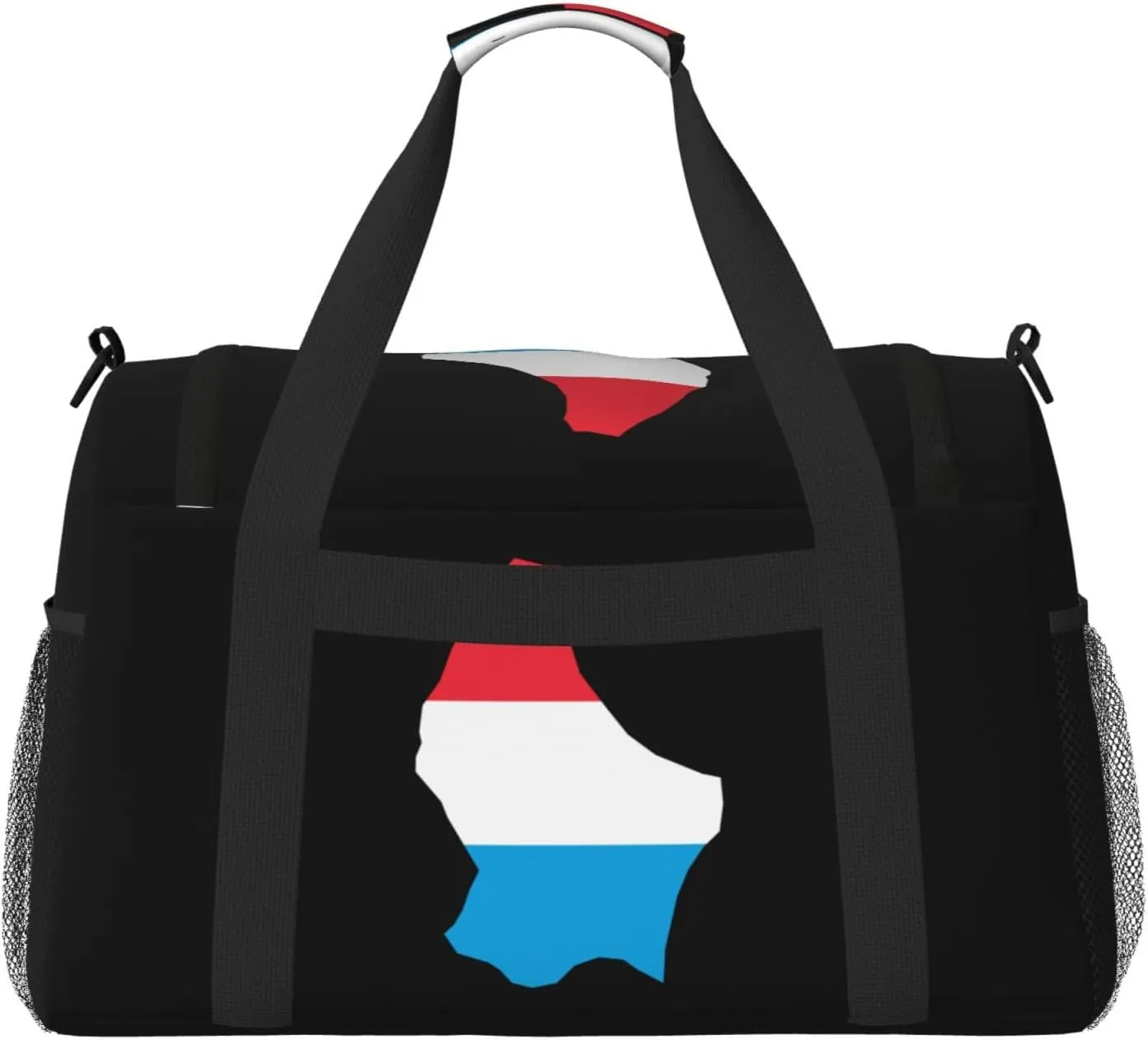 Flag Map Of Luxembourg Travel Duffel Bag Large Foldable Waterproof Overnight Bag For Beach Swim Bags Pool Sports Gym