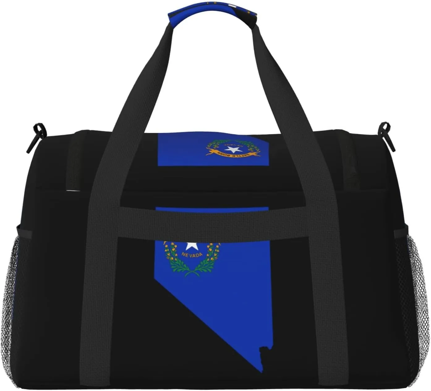 Flag Map Of Nevada Travel Duffel Bag Large Foldable Waterproof Overnight Bag For Beach Swim Bags Pool Sports Gym