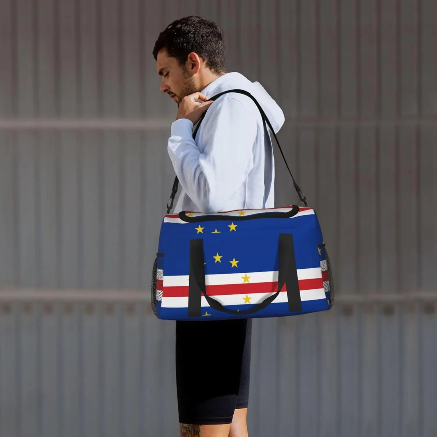 Flag Of Cape Verde Travel Duffel Bag Large Foldable Waterproof Overnight Bag For Beach Swim Bags Pool Sports Gym