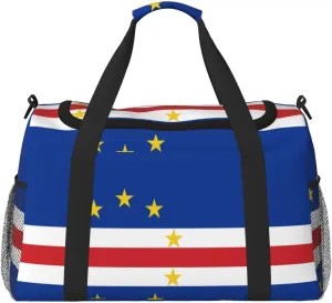 Flag Of Cape Verde Travel Duffel Bag Large Foldable Waterproof Overnight Bag For Beach Swim Bags Pool Sports Gym