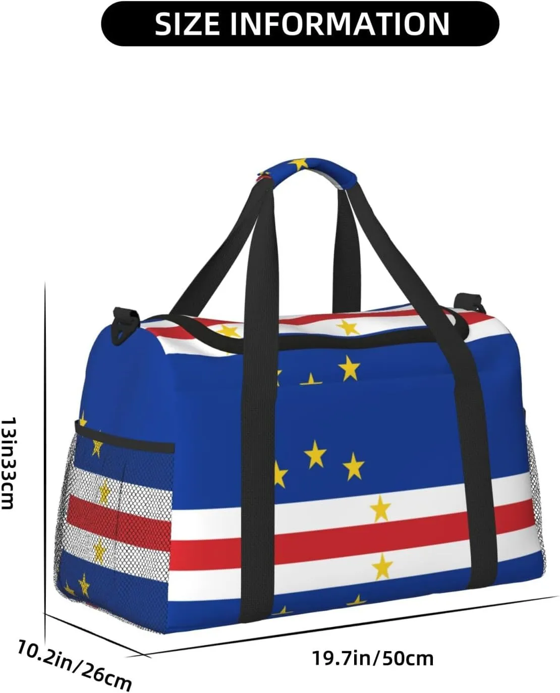 Flag Of Cape Verde Travel Duffel Bag Large Foldable Waterproof Overnight Bag For Beach Swim Bags Pool Sports Gym